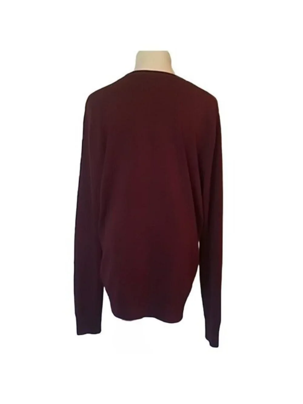 Harbor Island Mens Size Medium Sweater Burgundy V-Neck Long Sleeve
